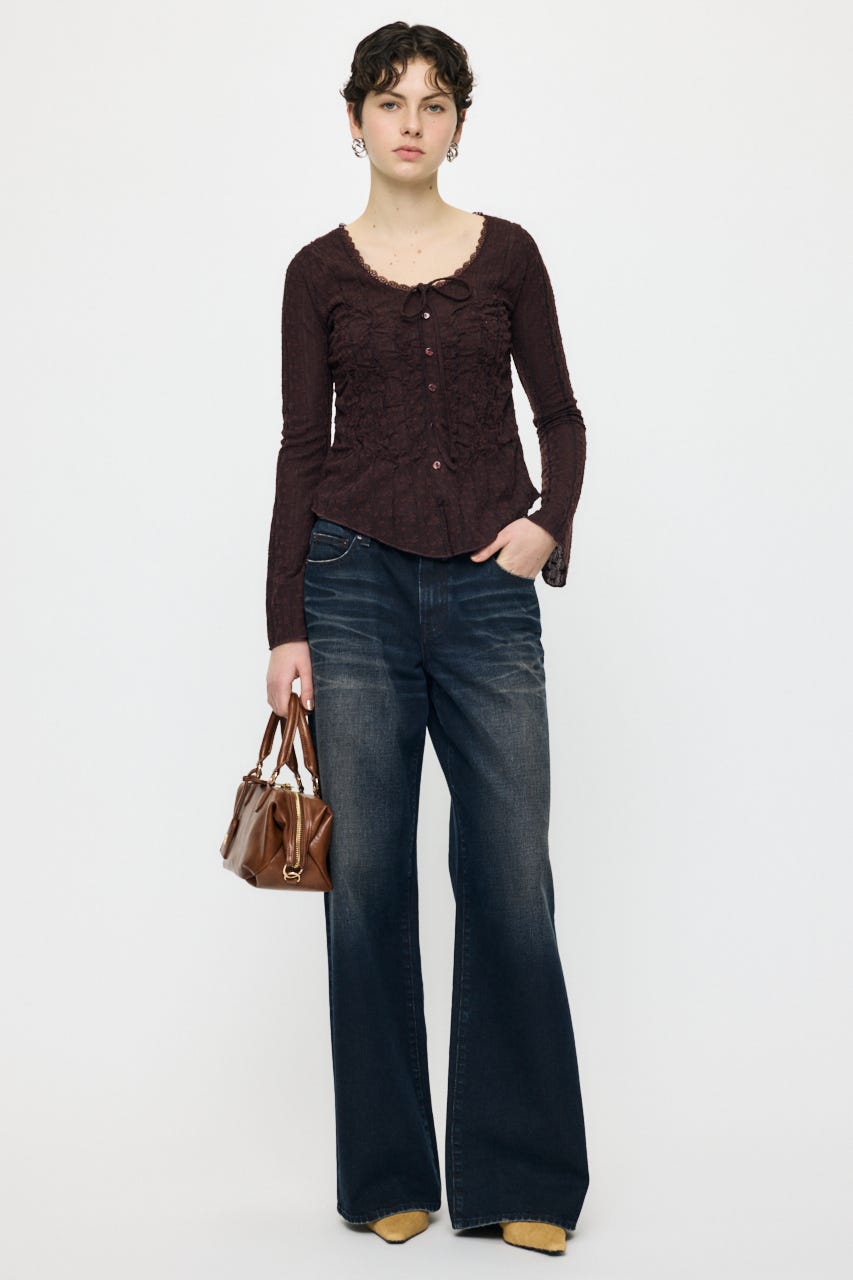 【WEB限定】SHIRRING LACE トップス BRN FREE