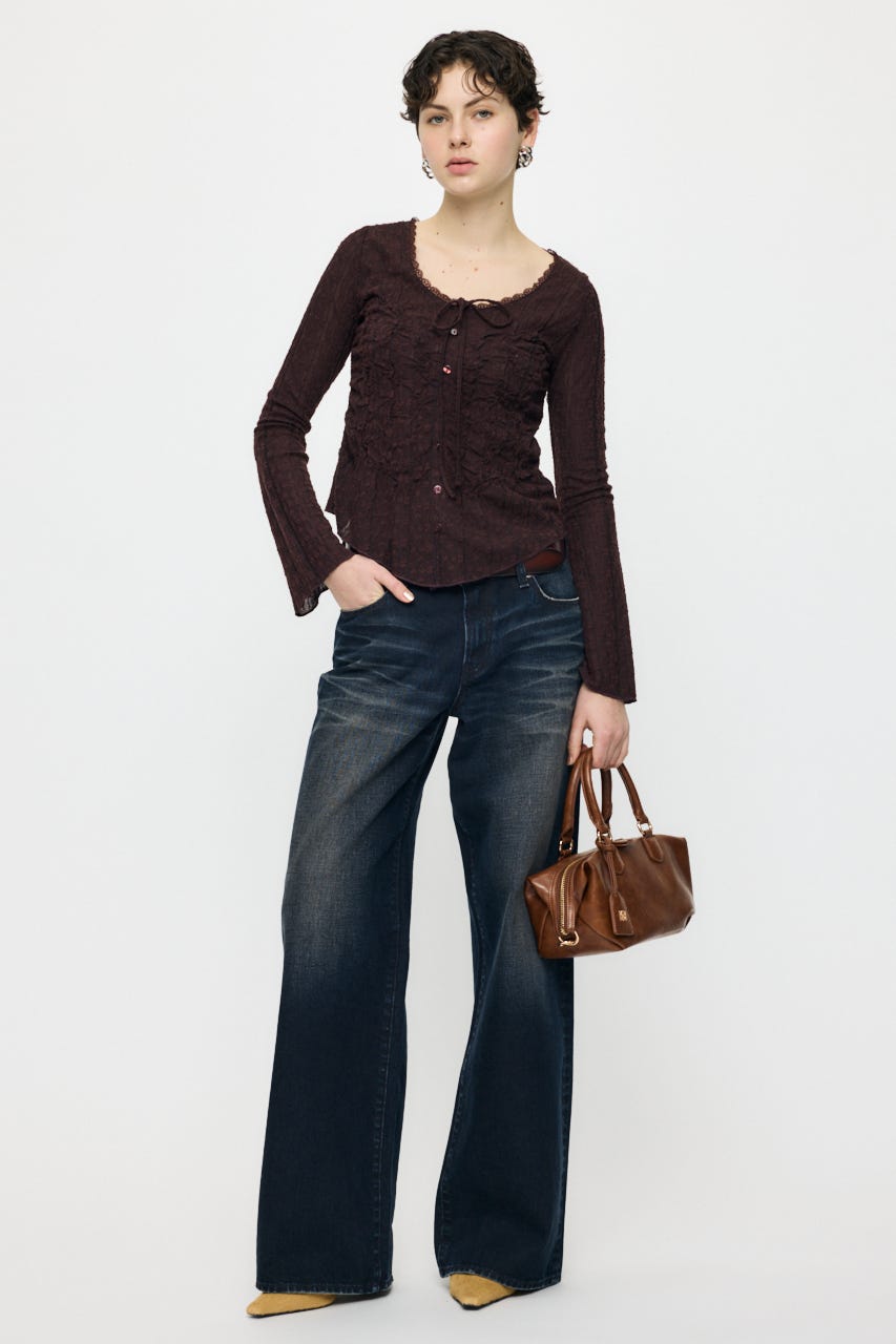 【WEB限定】SHIRRING LACE トップス BRN FREE