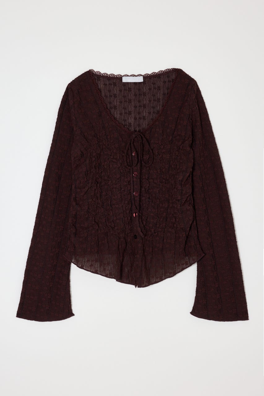 【WEB限定】SHIRRING LACE トップス BRN FREE