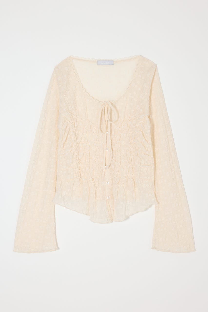 SHIRRING LACE トップス IVOY FREE