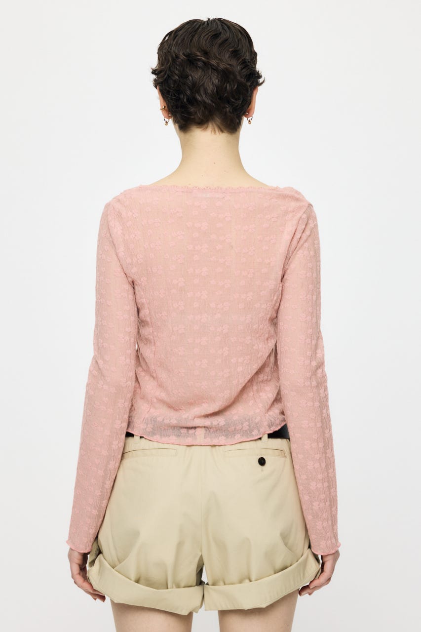 SHIRRING LACE トップス PNK FREE