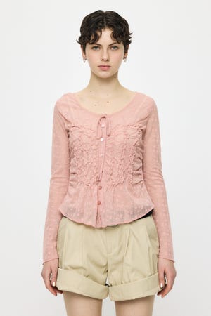 SHIRRING LACE トップス