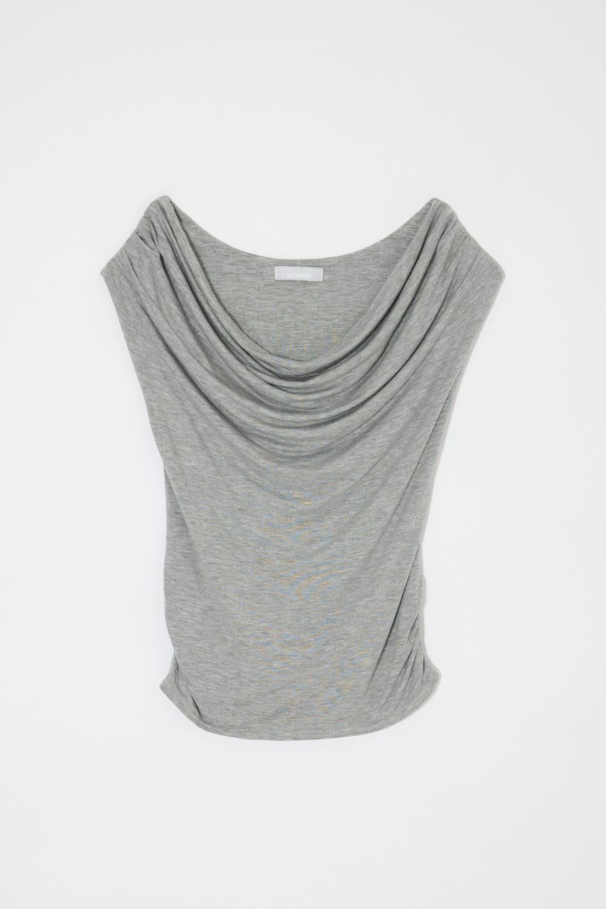 DRAPE OFF SHOULDER CUT トップス T.GRY FREE