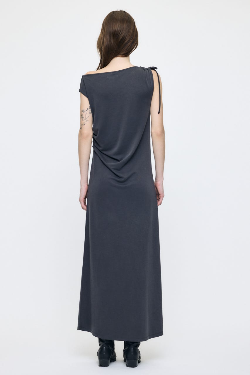ASSYMMETRY NECK JERSEY ドレス GRY 2
