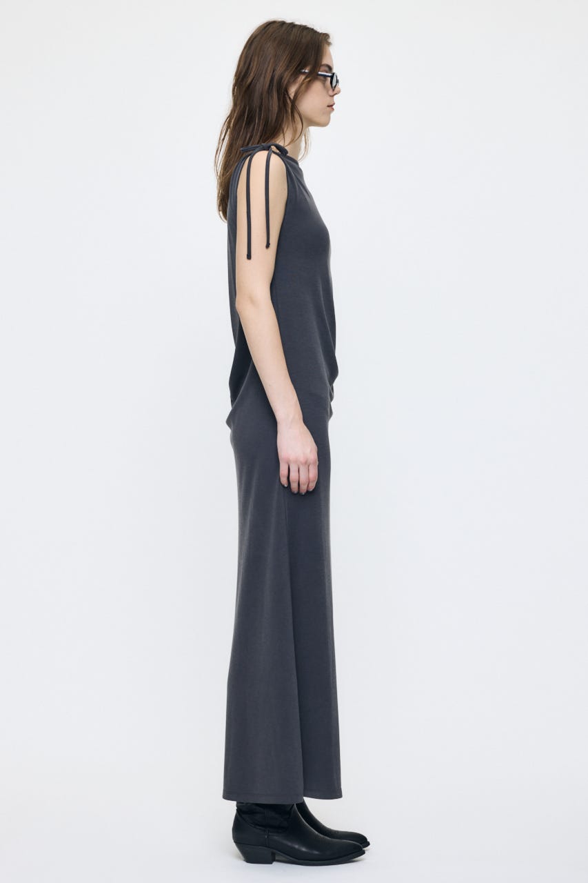ASSYMMETRY NECK JERSEY ドレス GRY 2