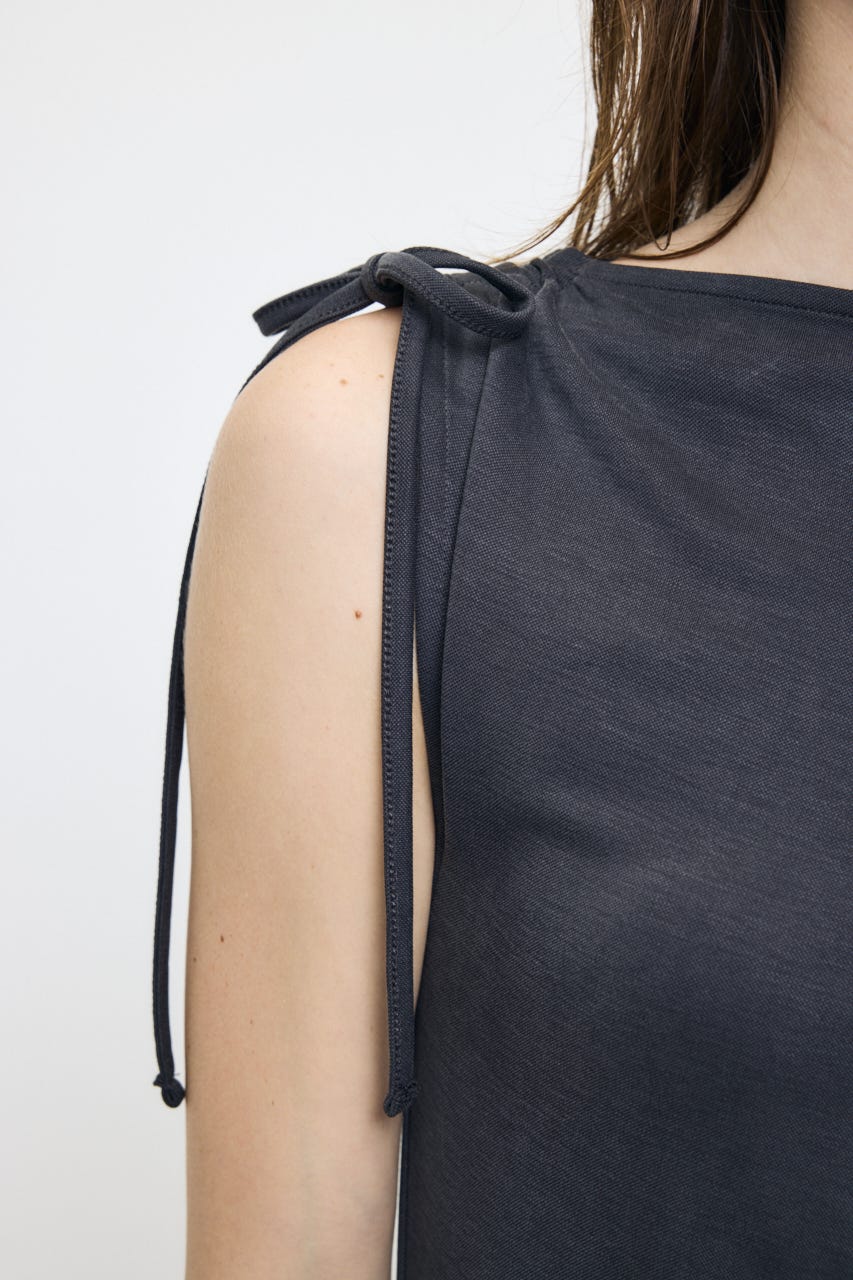 ASSYMMETRY NECK JERSEY ドレス GRY 2