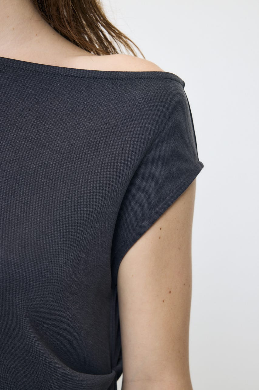 ASSYMMETRY NECK JERSEY ドレス GRY 2