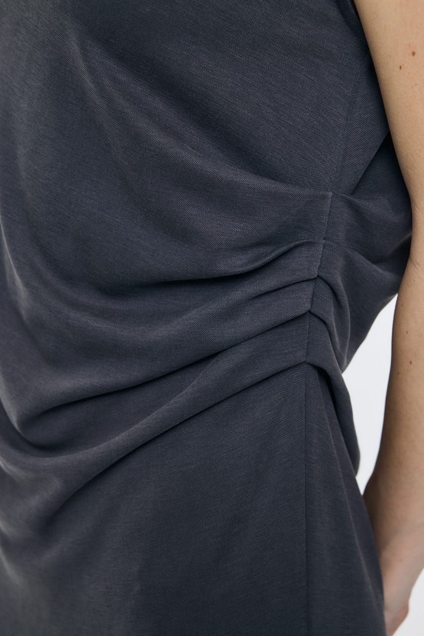ASSYMMETRY NECK JERSEY ドレス GRY 2