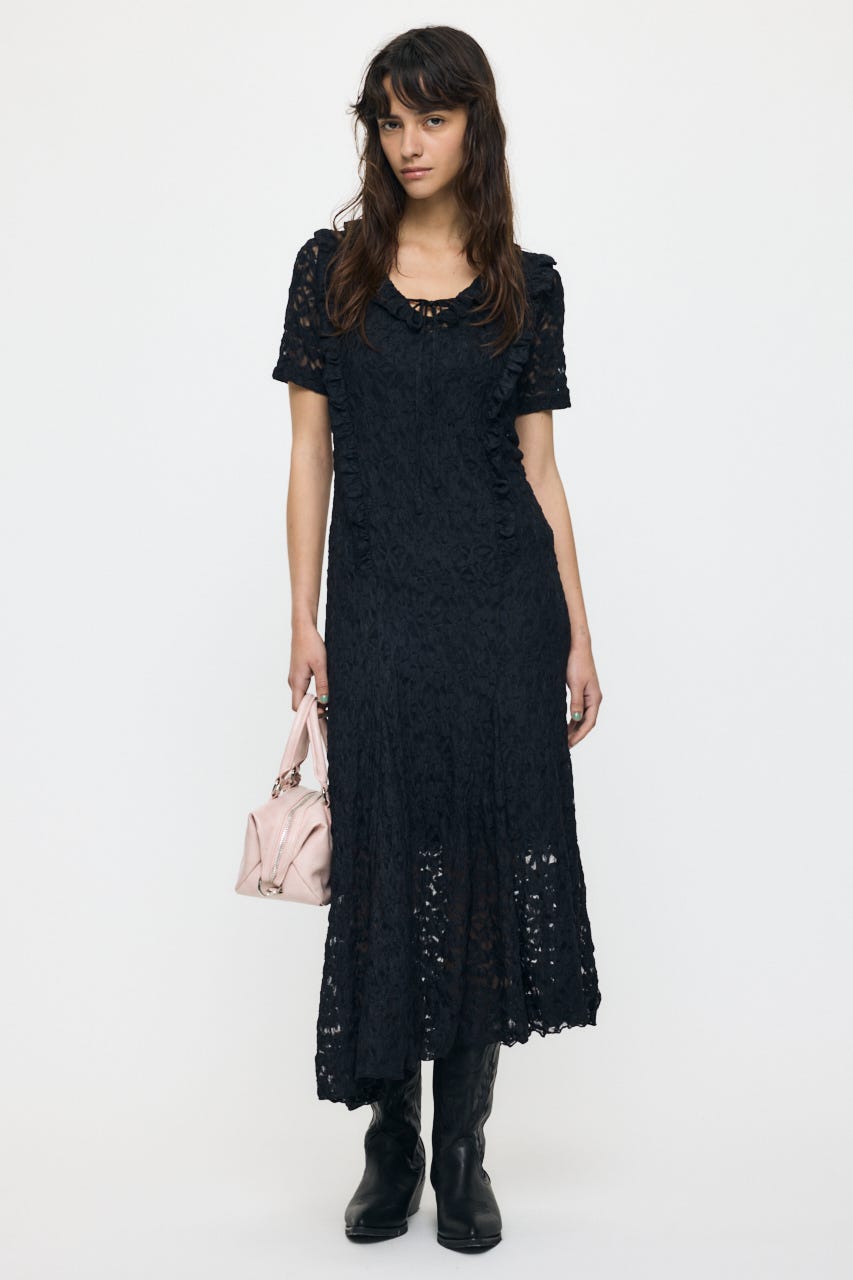 CUT LACE ASYMMETRY ドレス BLK 2