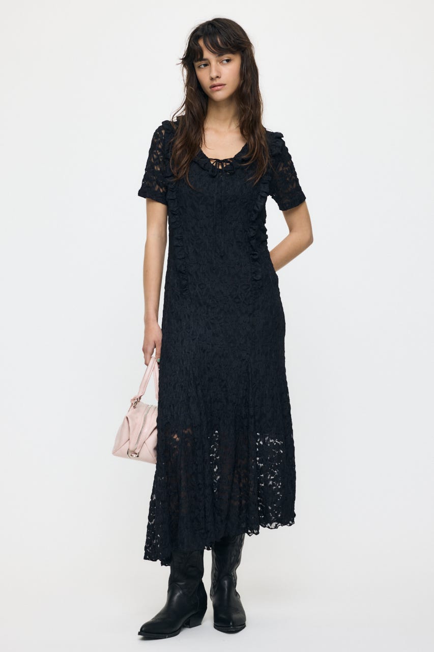 CUT LACE ASYMMETRY ドレス BLK 2