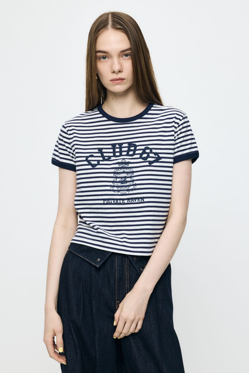 CLUB 67 RINGER TEE 柄WHT FREE