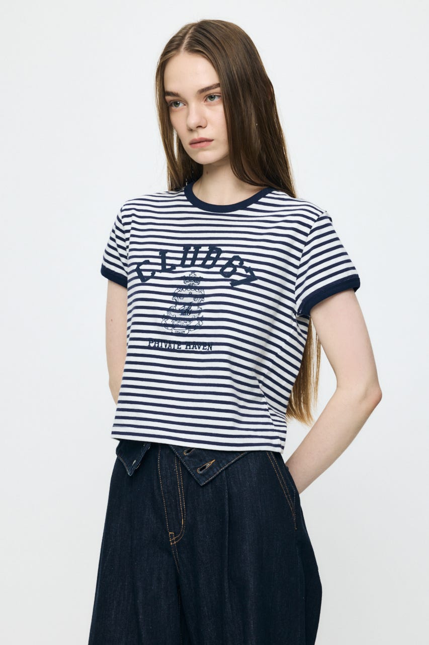 CLUB 67 RINGER TEE 柄WHT FREE