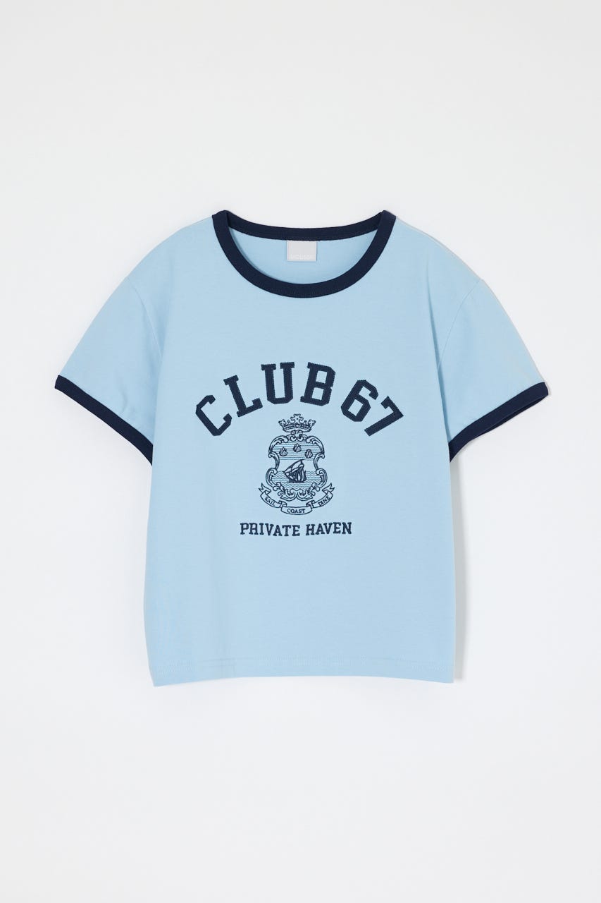 CLUB 67 RINGER TEE L/BLU FREE