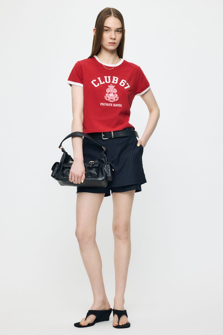 CLUB 67 RINGER TEE RED FREE