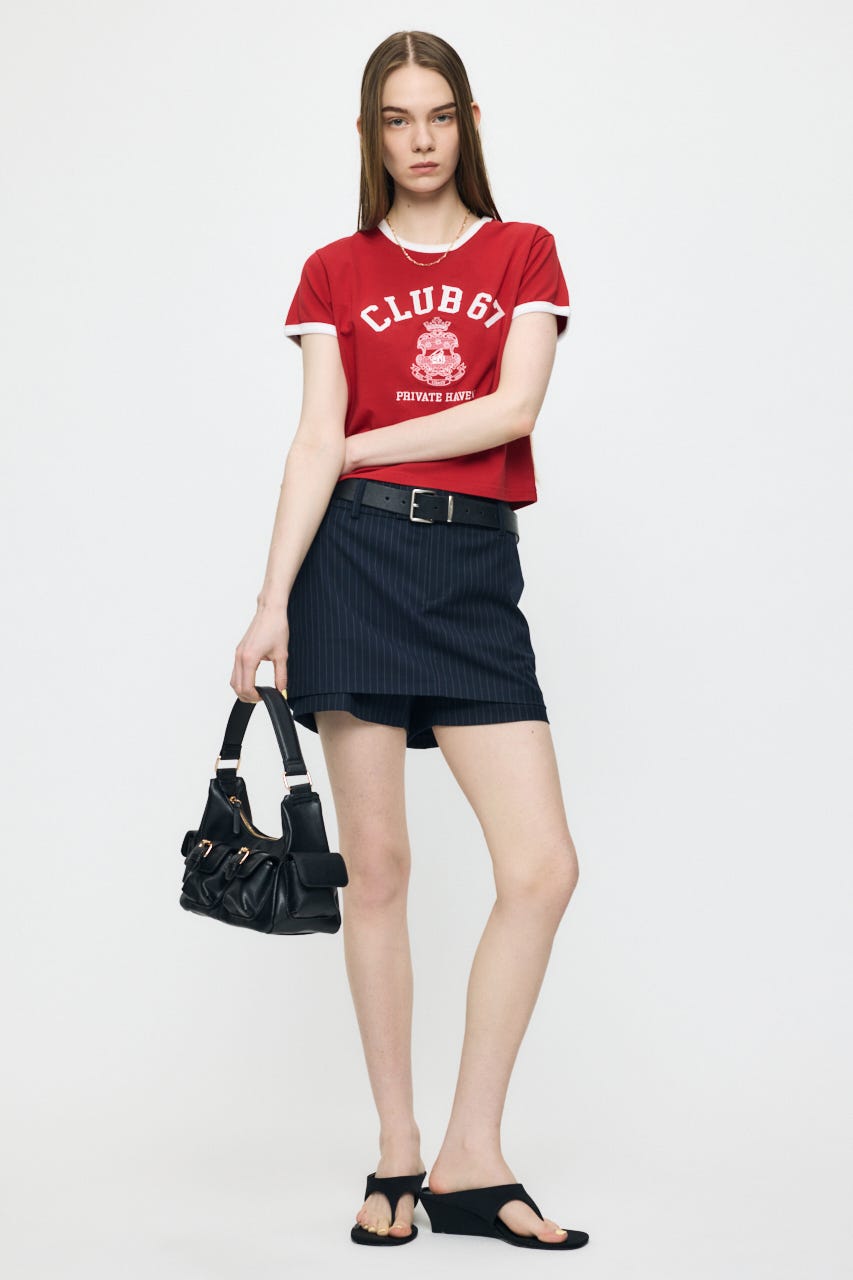 CLUB 67 RINGER TEE RED FREE
