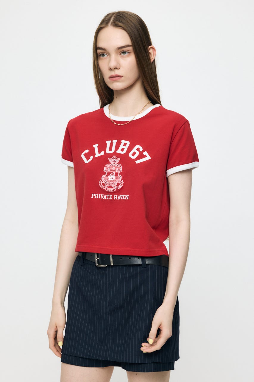 CLUB 67 RINGER TEE RED FREE