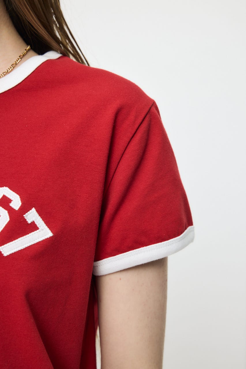 CLUB 67 RINGER TEE RED FREE