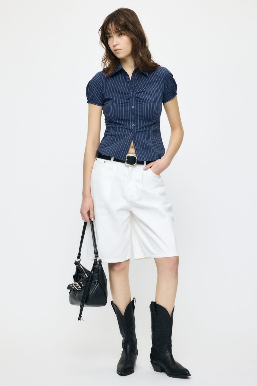 TUCKED COCOON BERMUDA ショーツ O/WHT 0