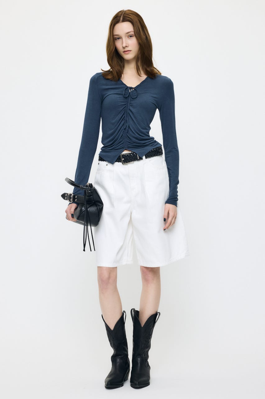 TUCKED COCOON BERMUDA ショーツ O/WHT 0