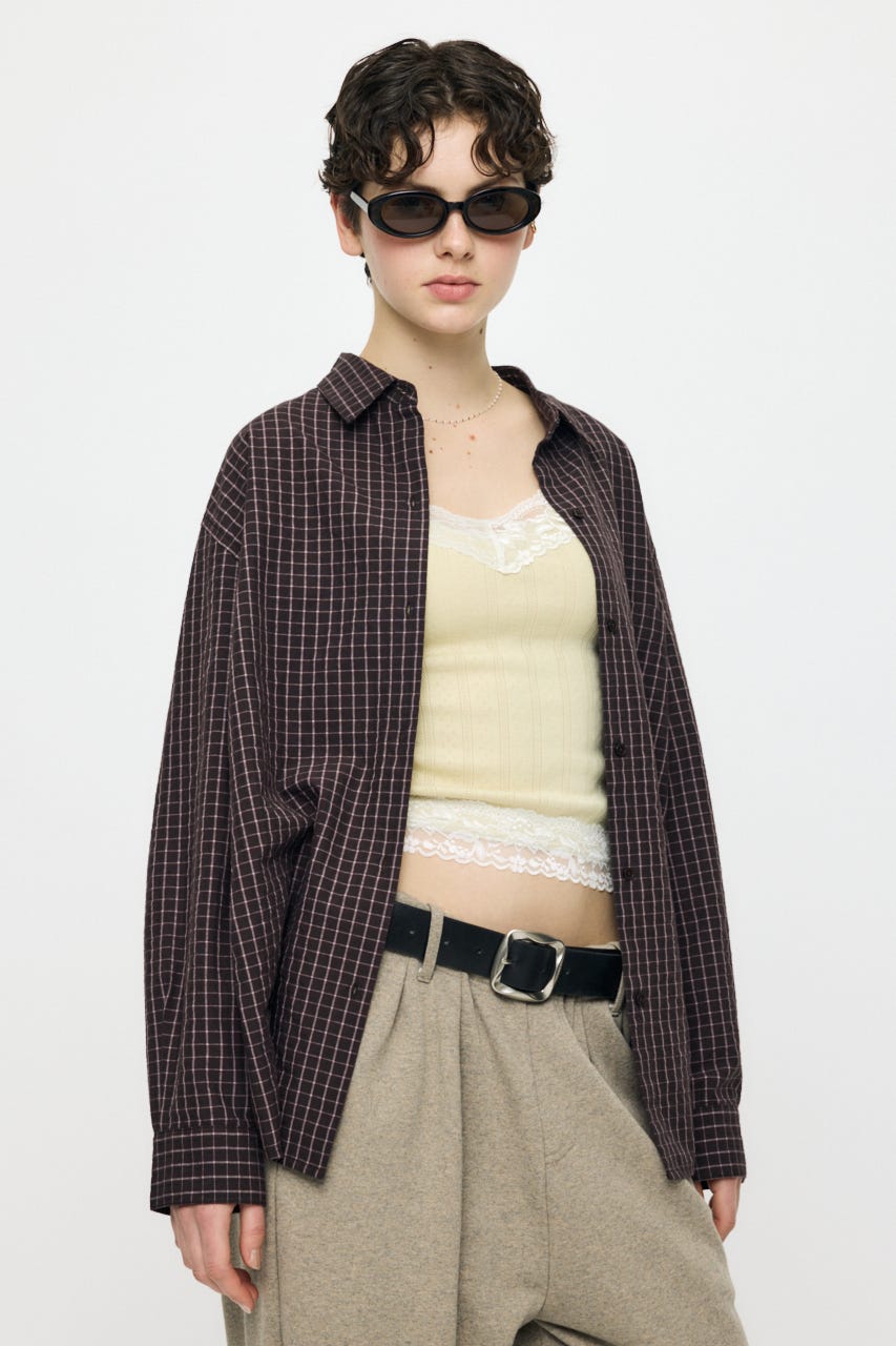 SUCKER CHECK シャツ BRN 2