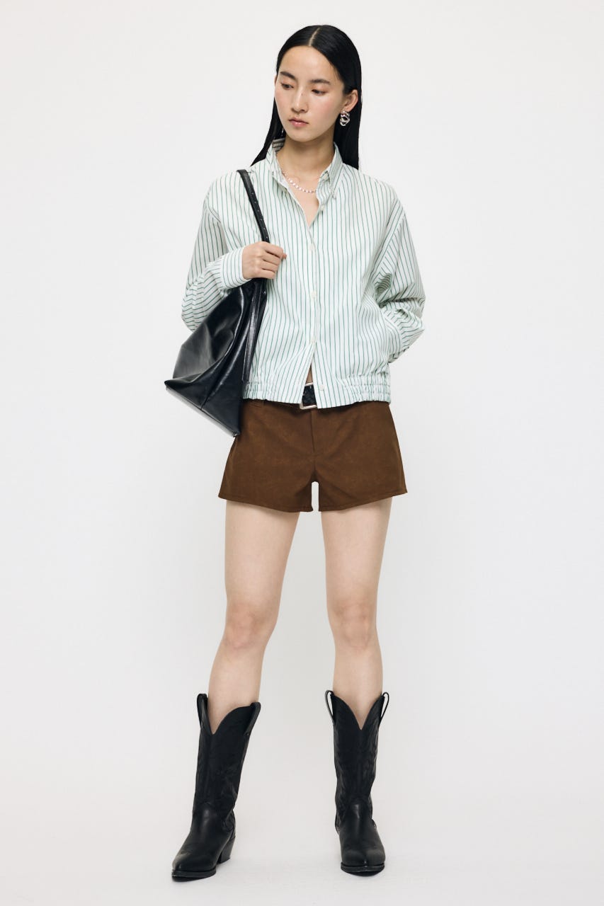 BUTTON DOWN SHIRT ブルゾン 柄WHT FREE