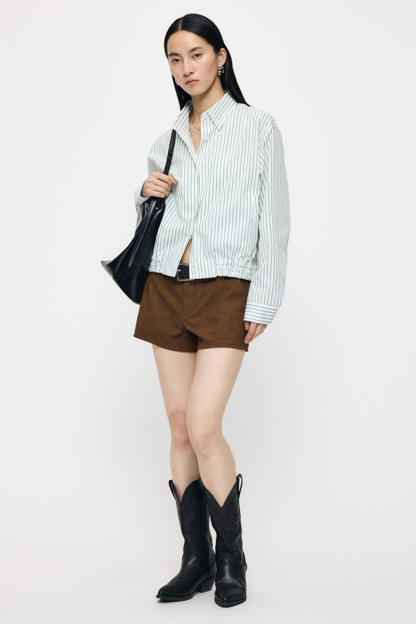 BUTTON DOWN SHIRT ブルゾン 柄WHT FREE