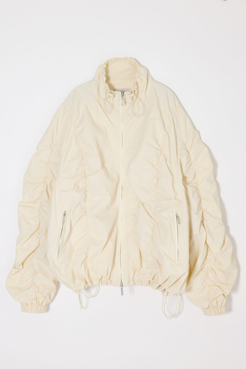 【SS先行アイテム】SHIRRING OVER NYLON ブルゾン ECRU 1
