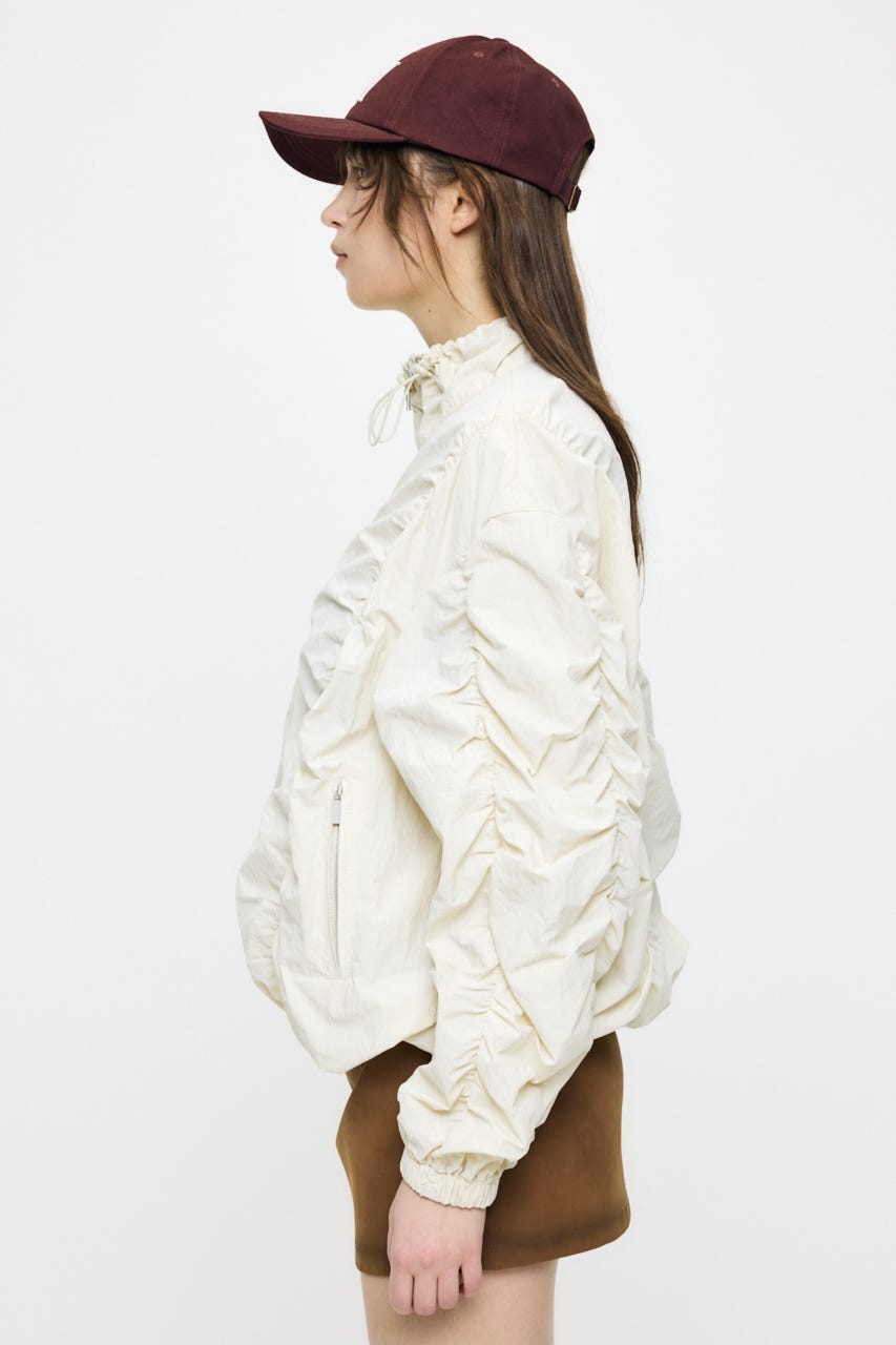 【SS先行アイテム】SHIRRING OVER NYLON ブルゾン ECRU 1