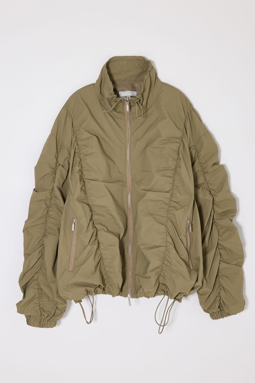 【SS先行アイテム】SHIRRING OVER NYLON ブルゾン KHA 2