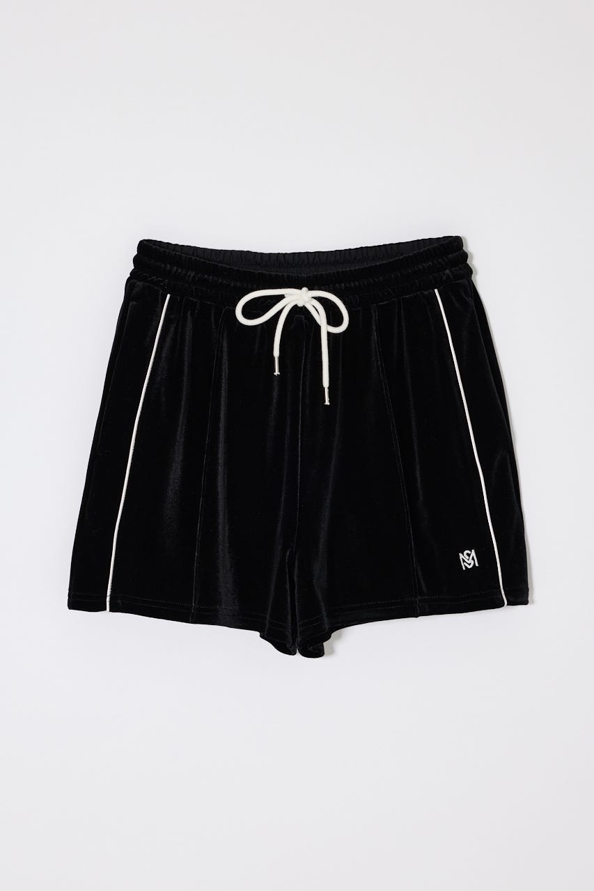 【SS先行アイテム】VELOUR TRACK ショーツ BLK FREE