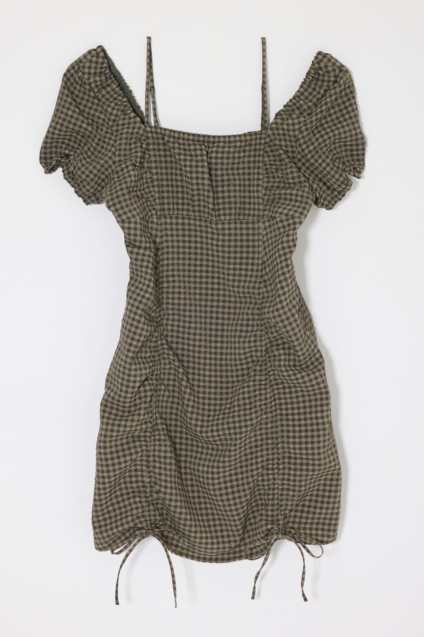 MULTIWAY GATHER MINI ドレス 柄KHA 2