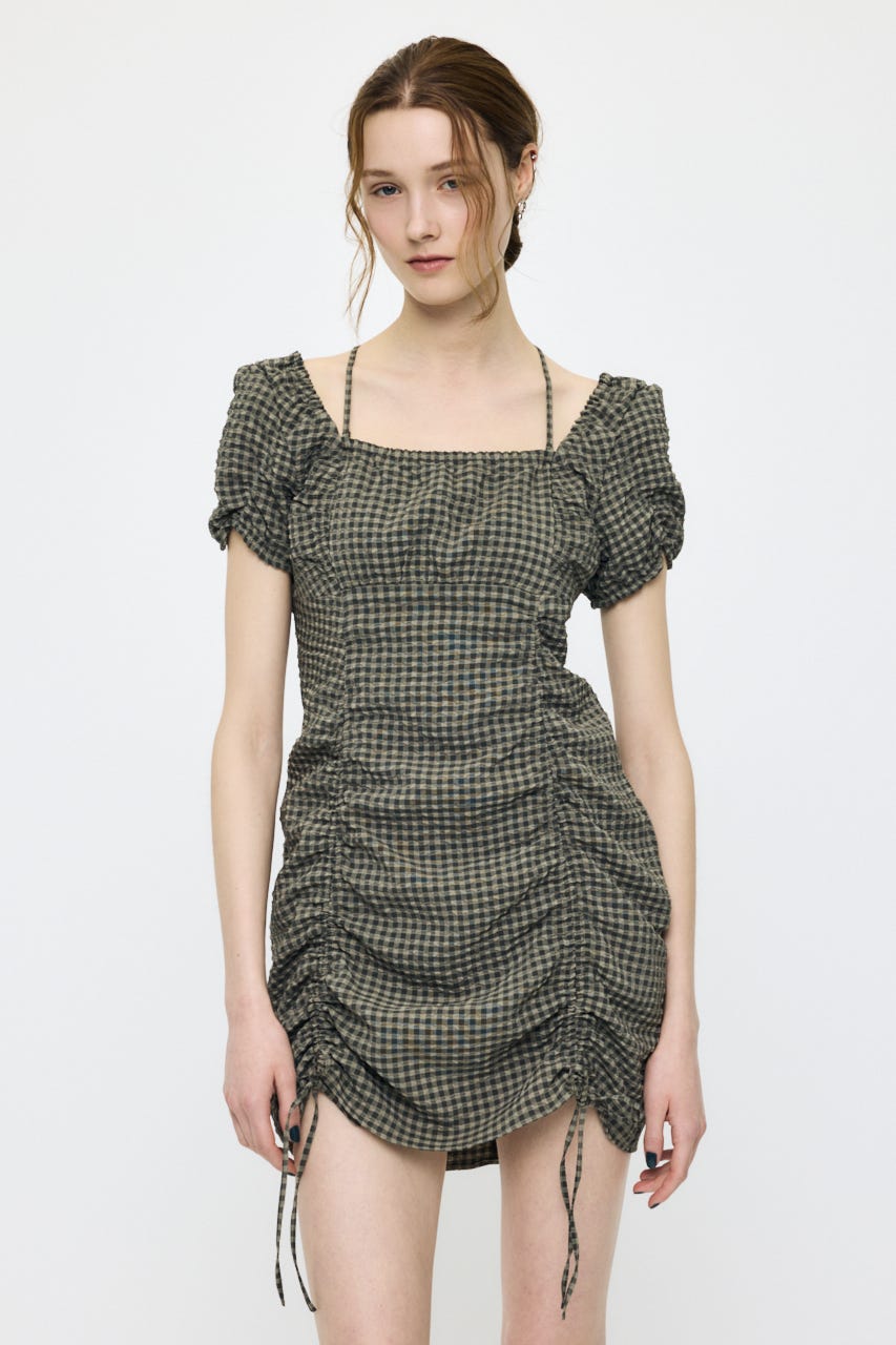 MULTIWAY GATHER MINI ドレス 柄KHA 2