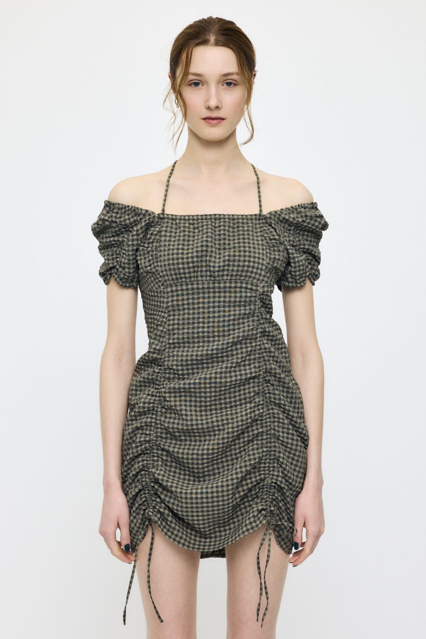 MULTIWAY GATHER MINI ドレス 柄KHA 2