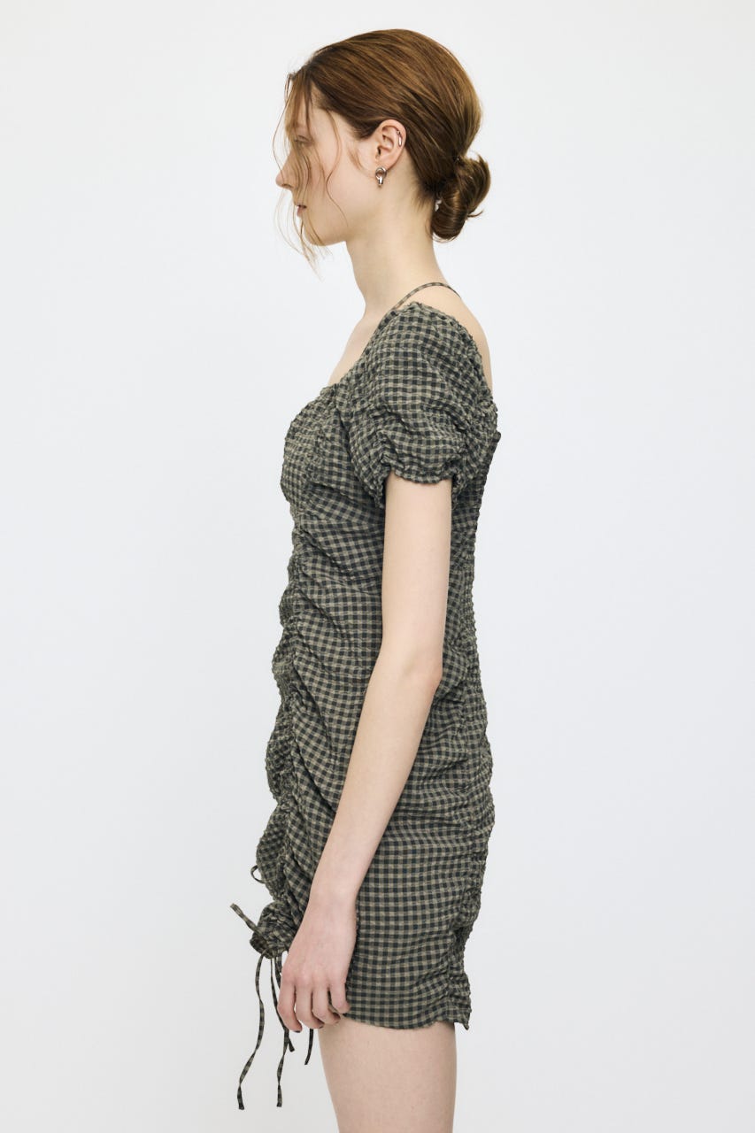 MULTIWAY GATHER MINI ドレス 柄KHA 2