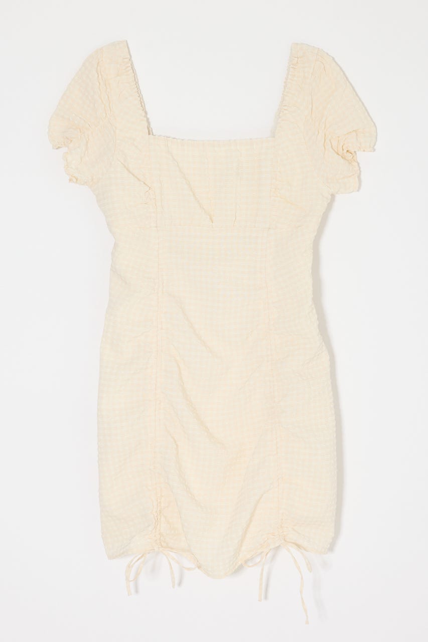 MULTIWAY GATHER MINI ドレス O/WHT 1