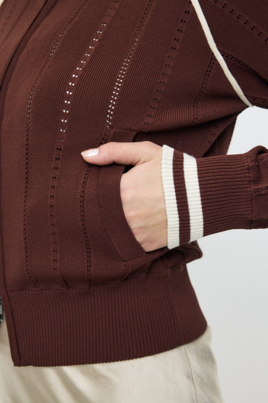 【SS先行アイテム】MIX PATTERN KNIT TRACK トップス BRN FREE