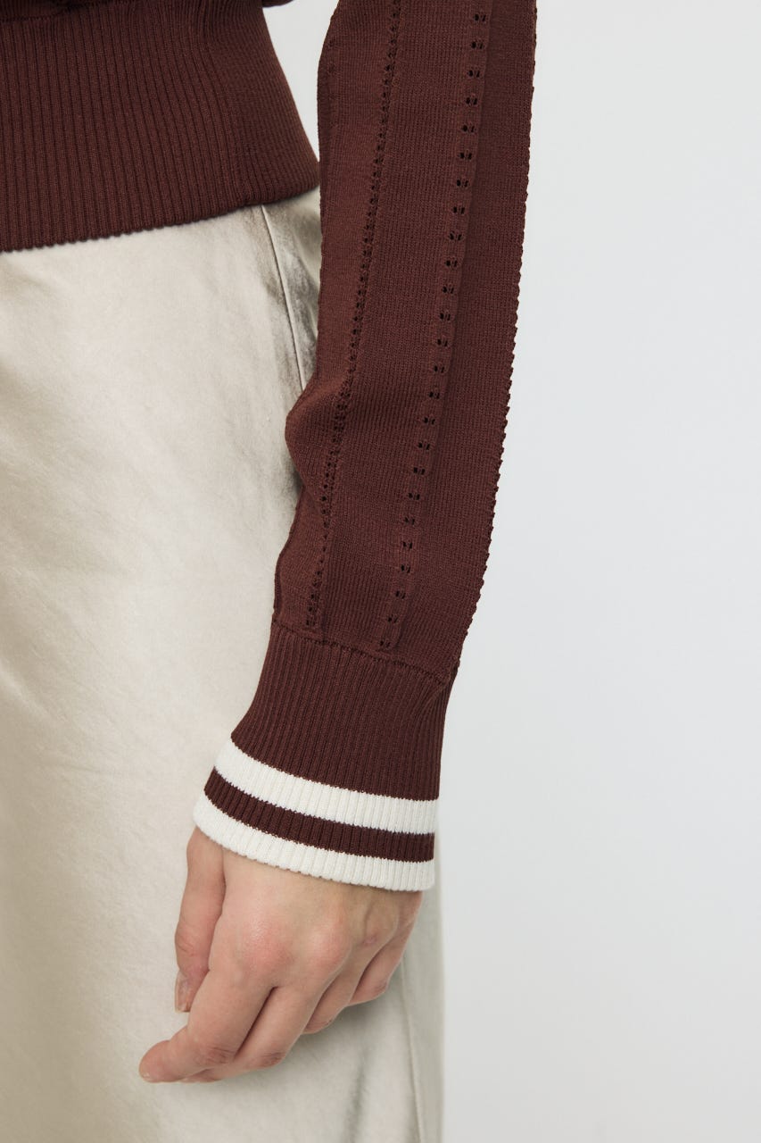 【SS先行アイテム】MIX PATTERN KNIT TRACK トップス BRN FREE