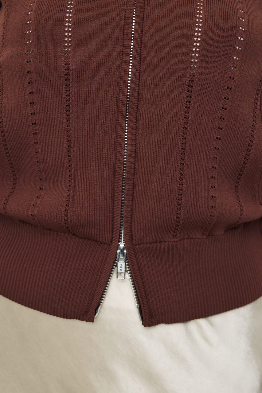 【SS先行アイテム】MIX PATTERN KNIT TRACK トップス BRN FREE