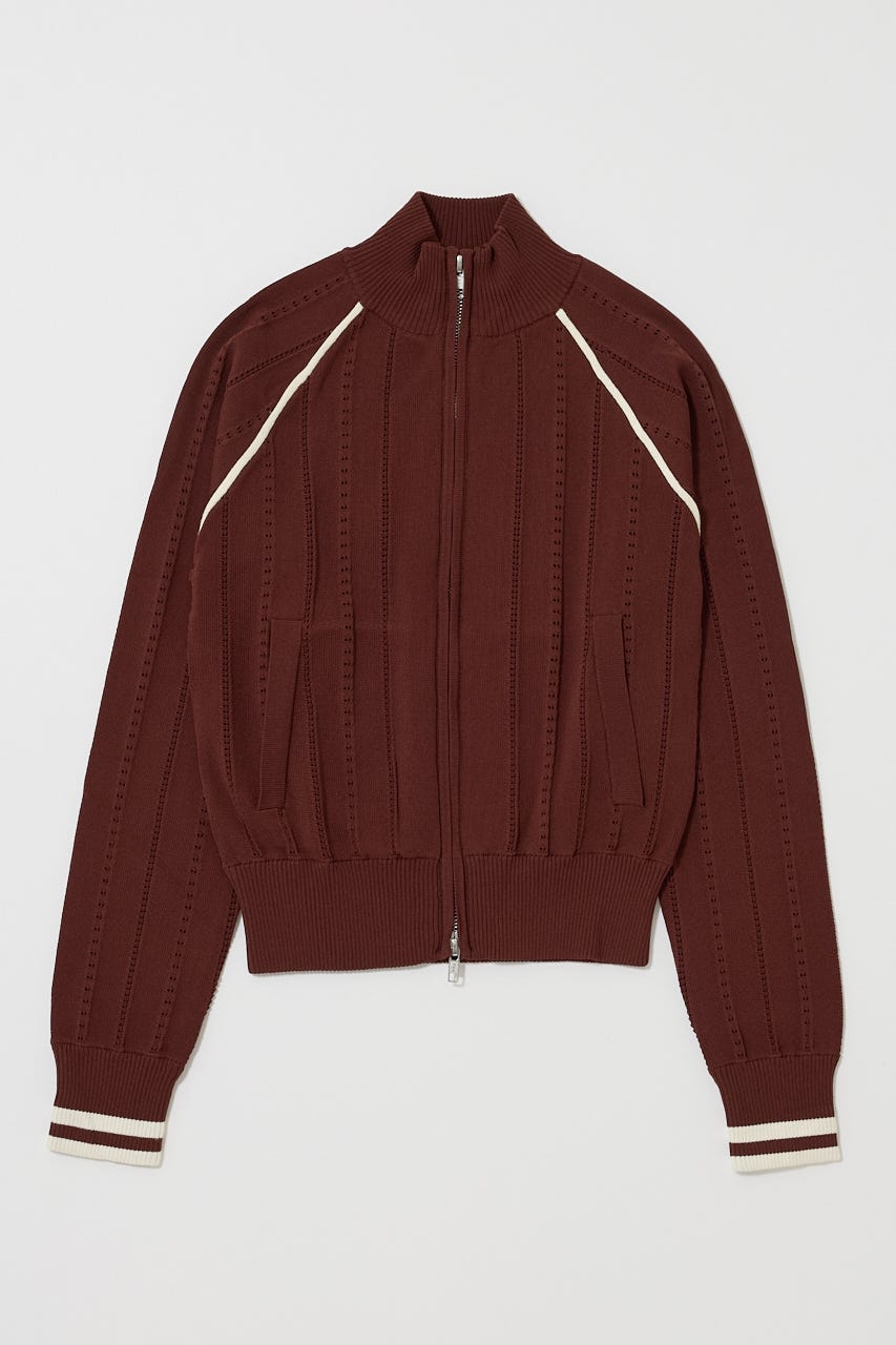 【SS先行アイテム】MIX PATTERN KNIT TRACK トップス BRN FREE