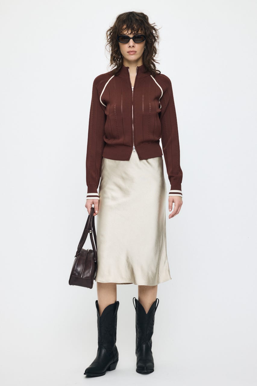 【SS先行アイテム】MIX PATTERN KNIT TRACK トップス BRN FREE