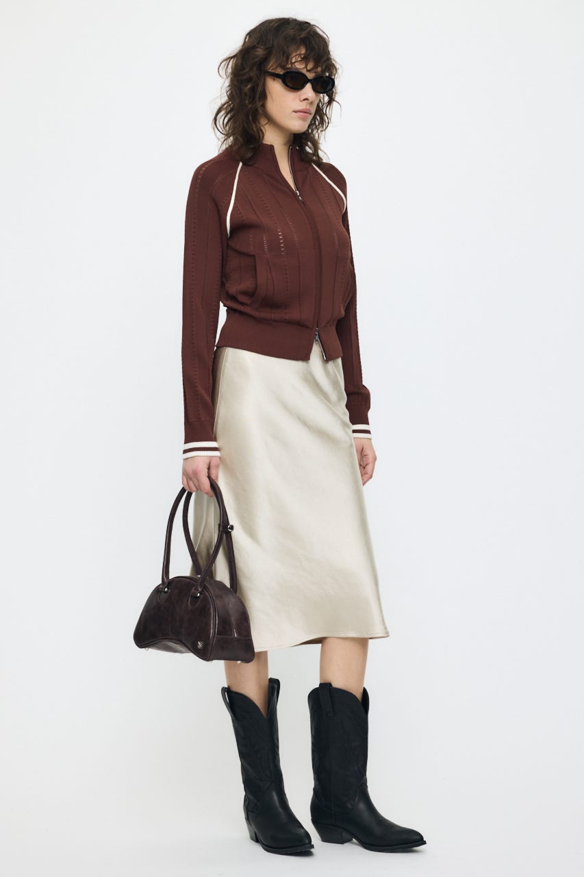 【SS先行アイテム】MIX PATTERN KNIT TRACK トップス BRN FREE