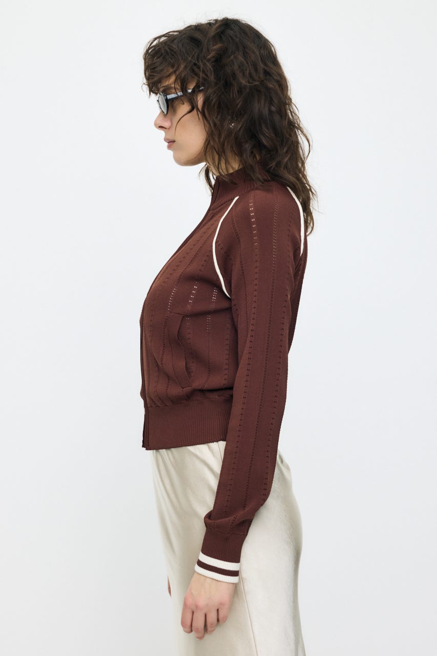 【SS先行アイテム】MIX PATTERN KNIT TRACK トップス BRN FREE