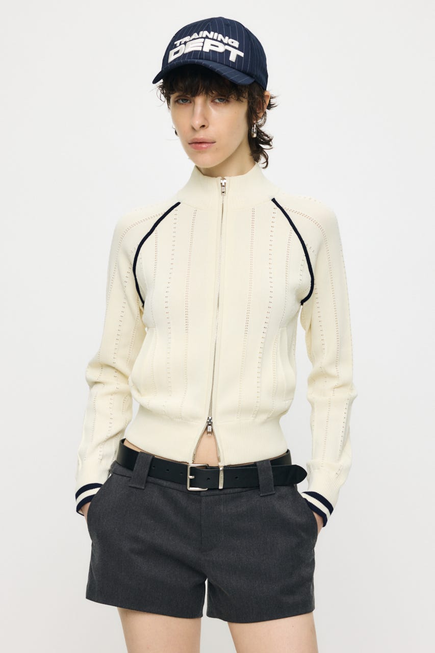 【SS先行アイテム】MIX PATTERN KNIT TRACK トップス IVOY FREE