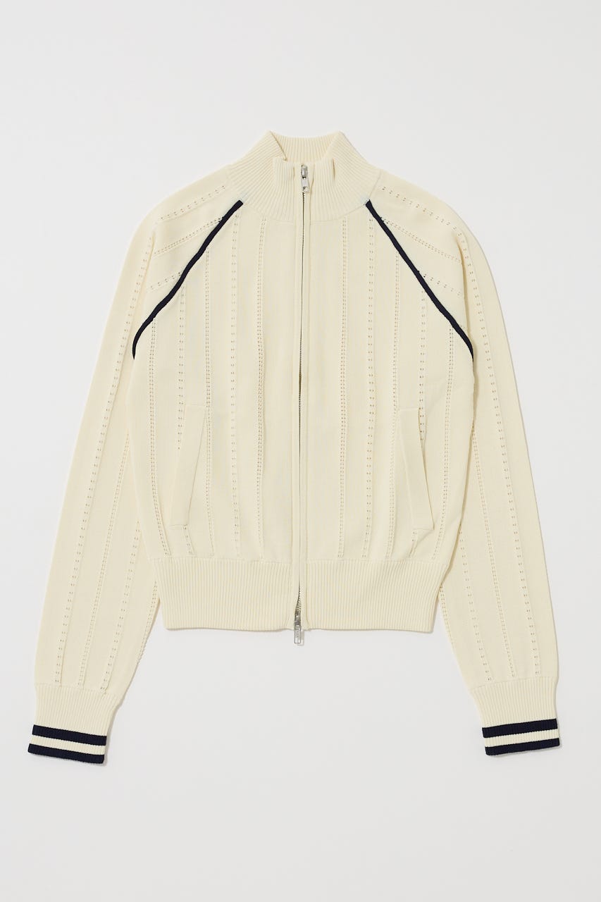 【SS先行アイテム】MIX PATTERN KNIT TRACK トップス IVOY FREE