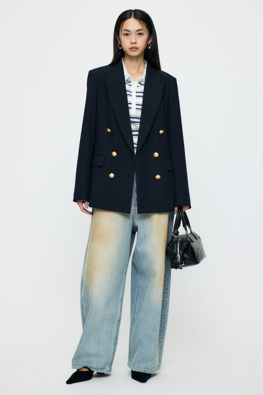 BORDER POLO KNIT TEE WHT FREE