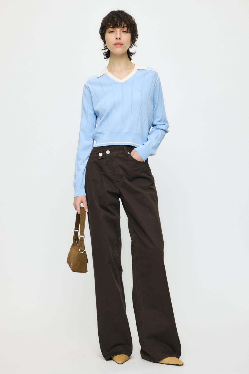 BI COLOR KNIT ポロ L/BLU FREE