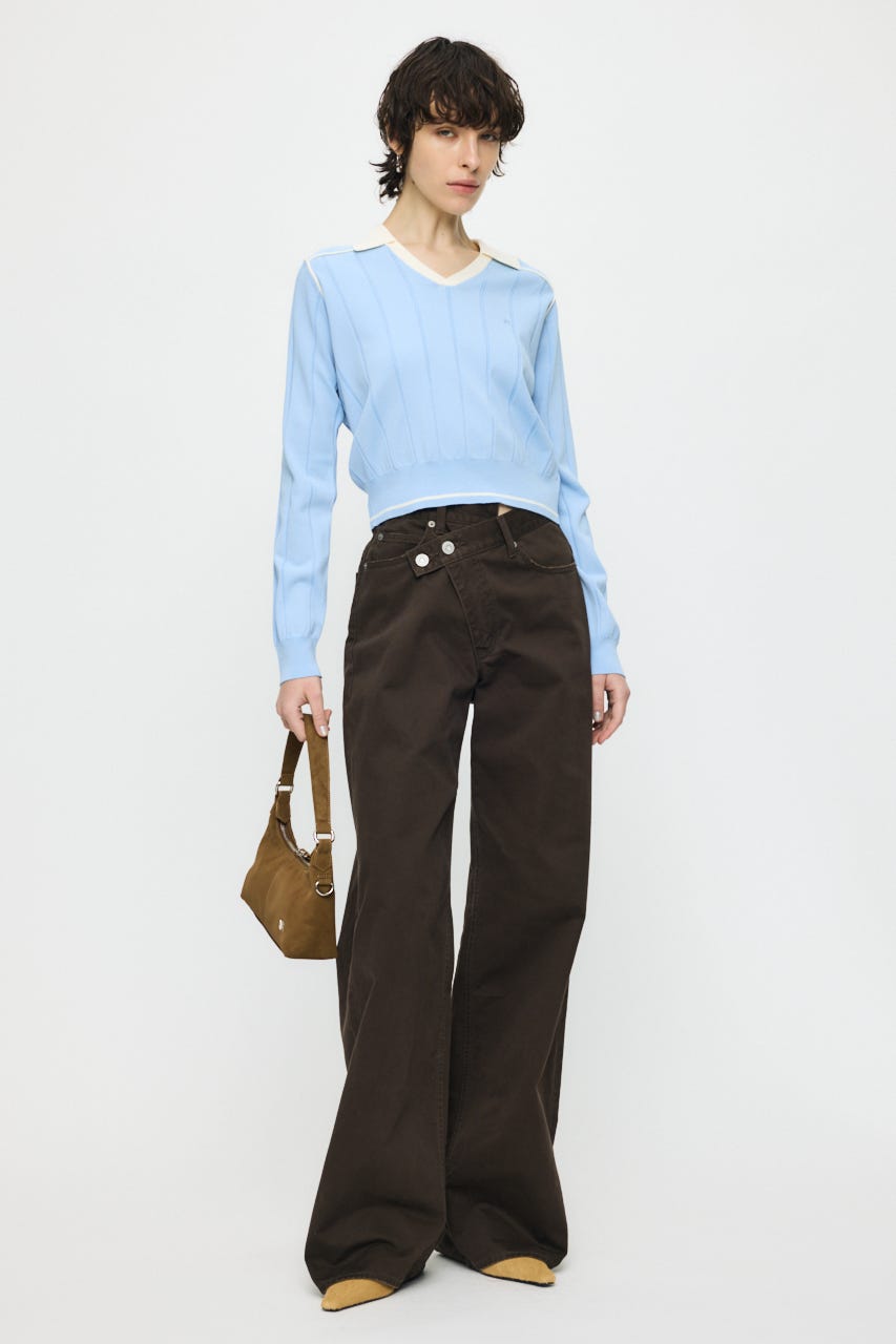 BI COLOR KNIT ポロ L/BLU FREE