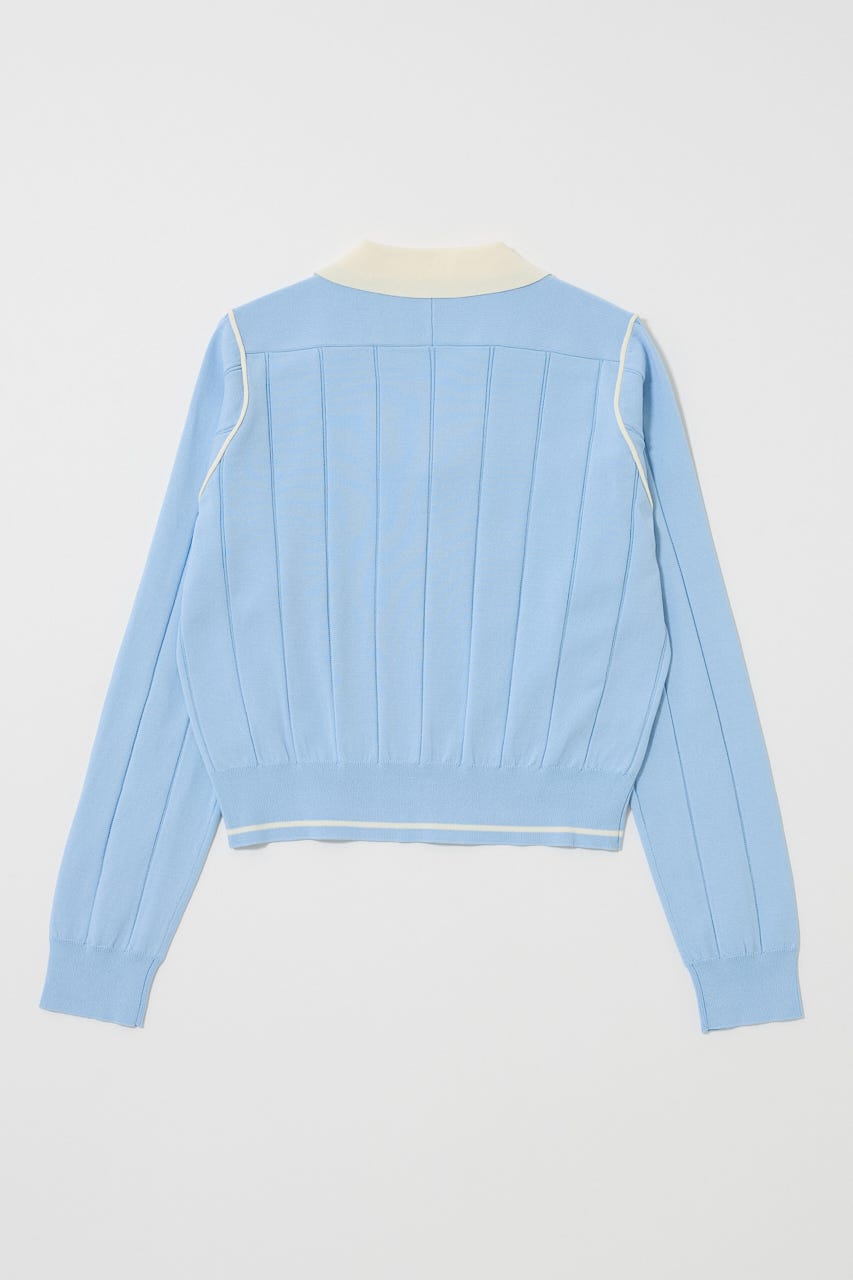 BI COLOR KNIT ポロ L/BLU FREE