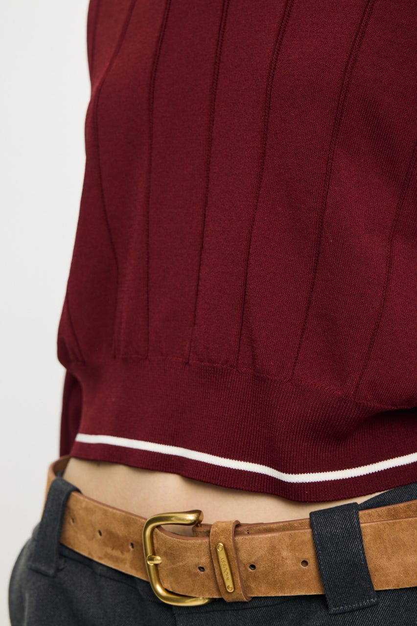 BI COLOR KNIT ポロ RED FREE