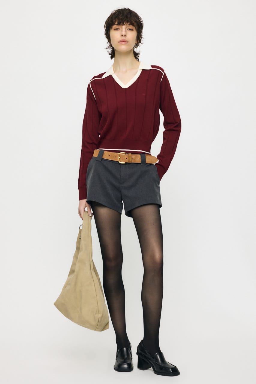 BI COLOR KNIT ポロ RED FREE